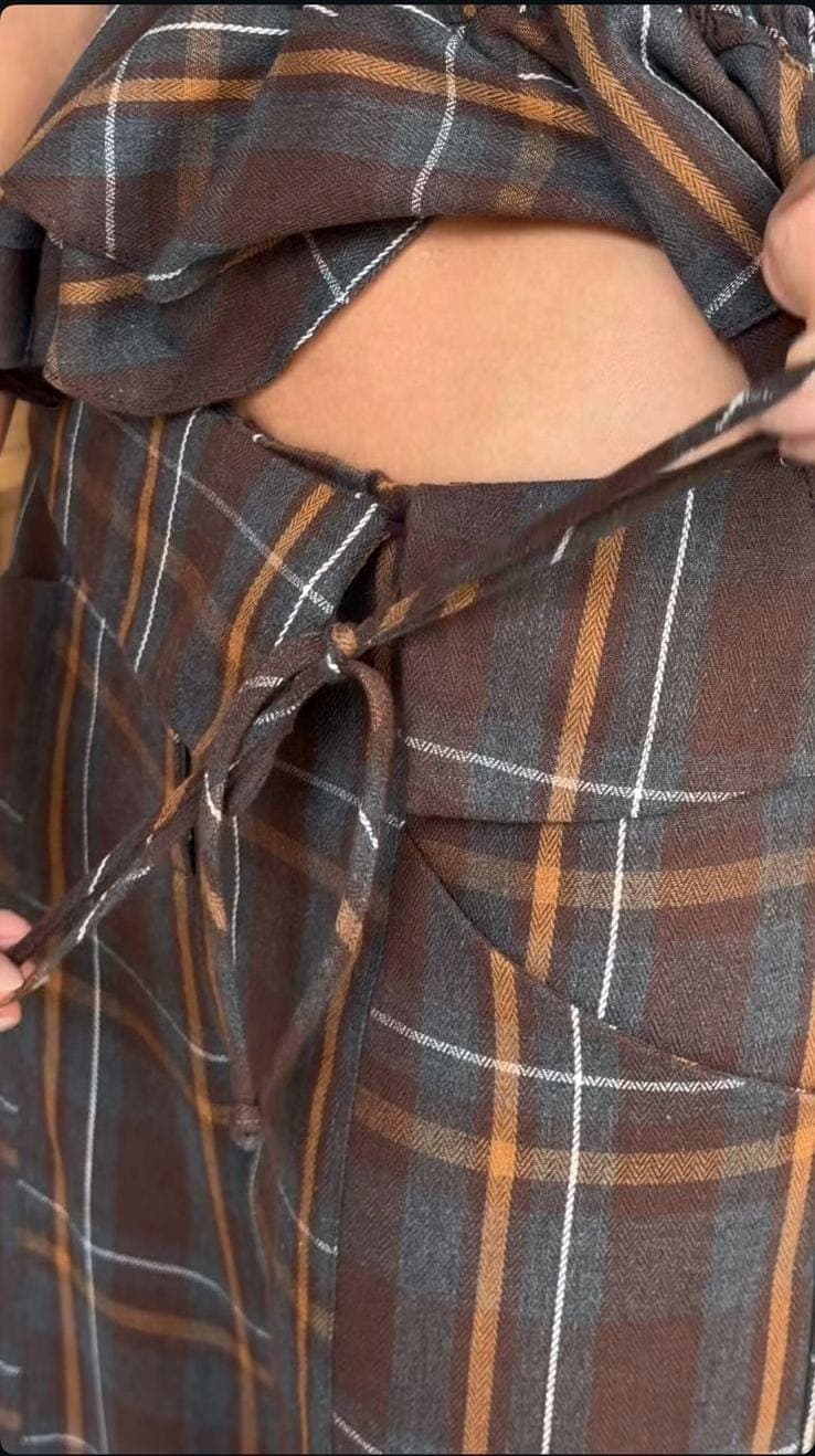Blusa xadrez tomara que caia com lastex